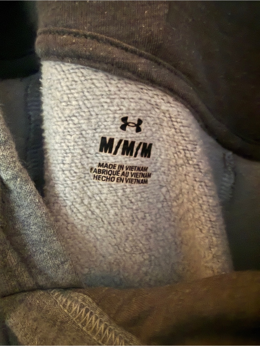 Under Armour Heather Gray Pullover Hoodie with Logo - Picture 3 of 3